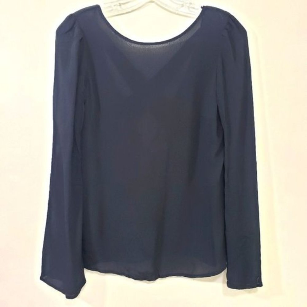 Staring at stars semi sheer crisscross‎ back detail with flare sleeve woman's XS